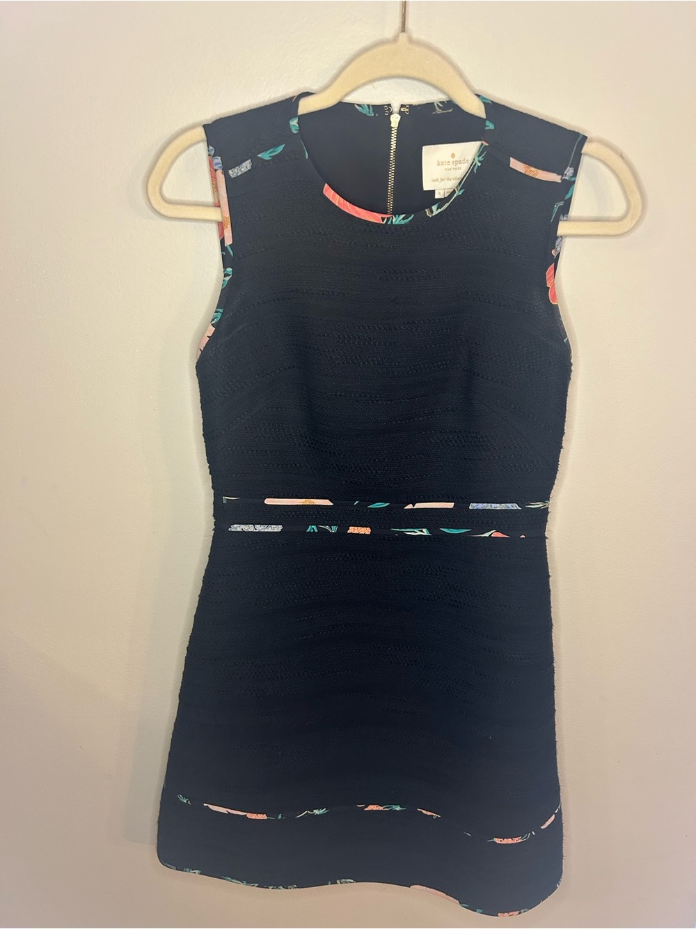 kate spade Black Sleeveless Textured Maxi Dress with Floral Trim